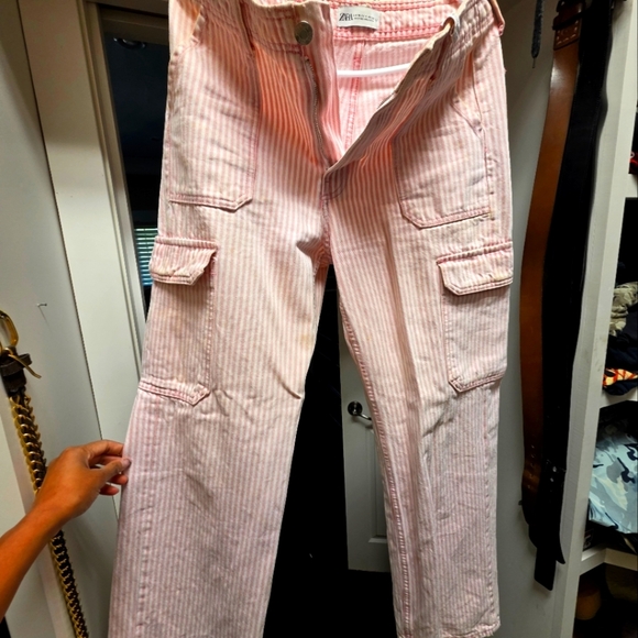 Pink Striped Crop Top and Pants Set - Picture 6 of 8
